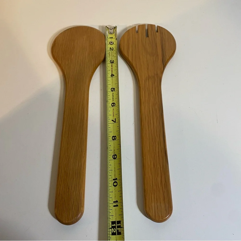 Set Of 2 Wooden Salad Servers Length 12”